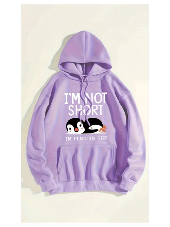 Ženski hoodie s kapuljom - labav kroj, dugi rukavi, poliester tkanina, otisak