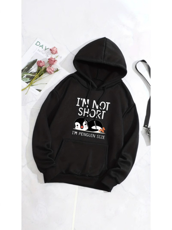 Ženski hoodie s kapuljom - labav kroj, dugi rukavi, poliester tkanina, otisak