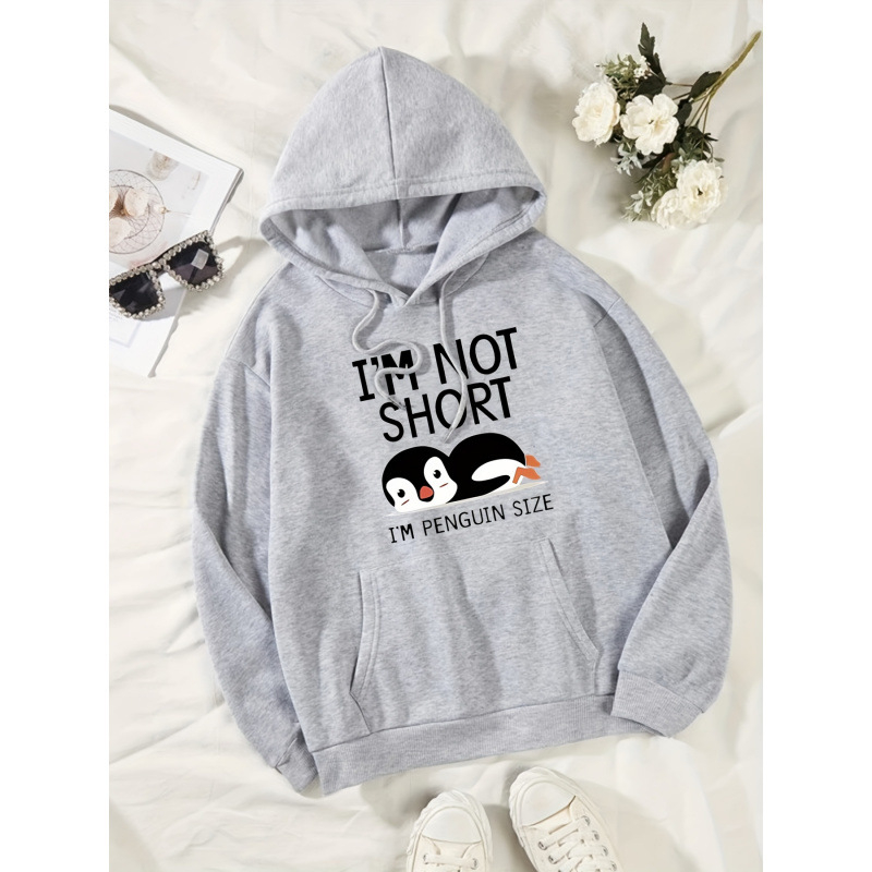Ženski hoodie s kapuljom - labav kroj, dugi rukavi, poliester tkanina, otisak