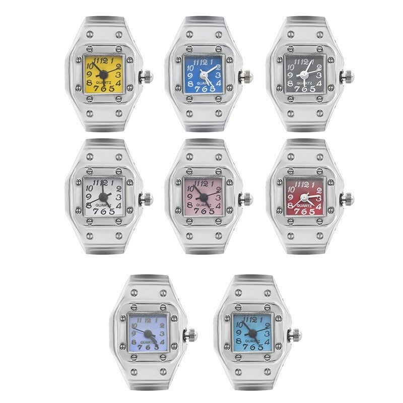 Óragyűrű – punk stílus, analóg mutató, kerek számlap, kvarc működés, ötvözet ház és ötvözet szíj.