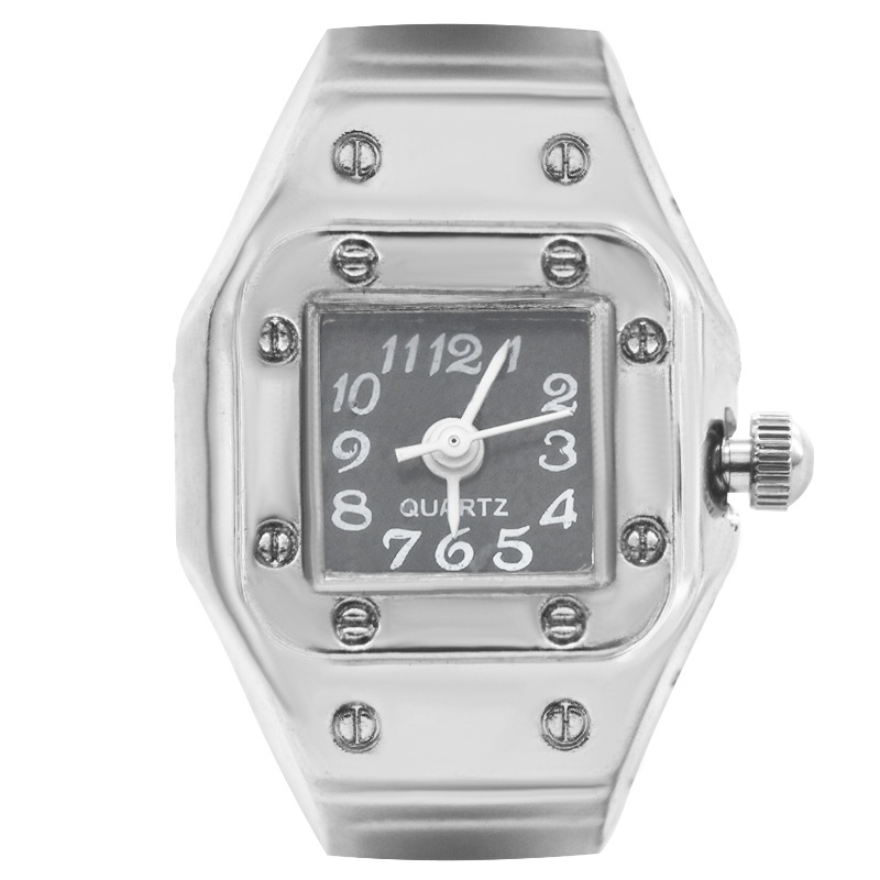 Óragyűrű – punk stílus, analóg mutató, kerek számlap, kvarc működés, ötvözet ház és ötvözet szíj.