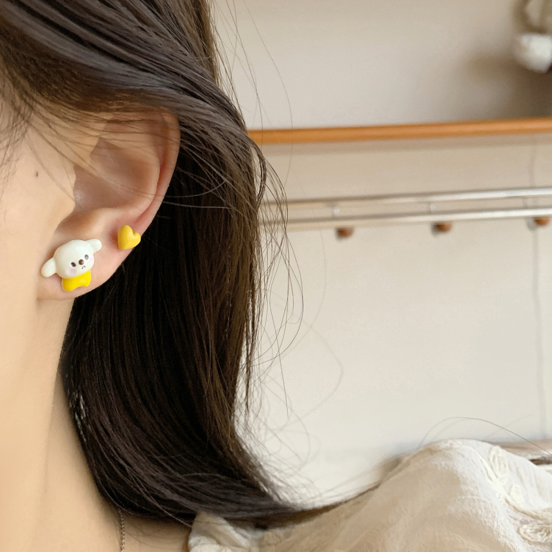 Aino auskari, cinka sakausējums, 925 sudraba stienīši, formas: sirds, zieds, lente, elektroplatēšana