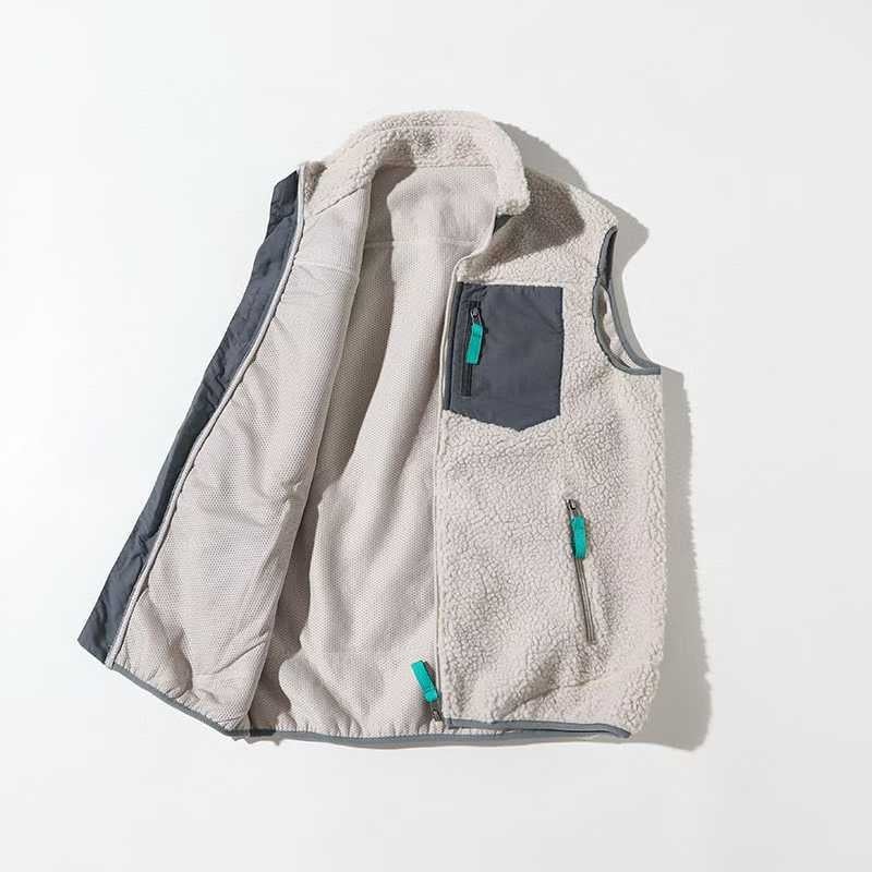 Flīsa veste, korejiešu stila kardigans, augšējā apkakle, pilns rāvējslēdzējs, pavasaris un rudens