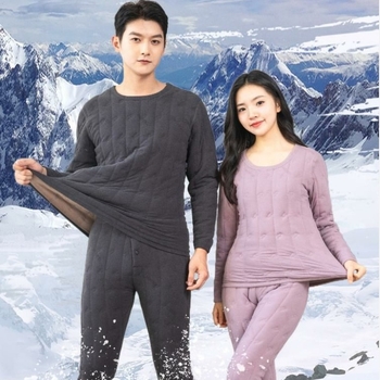 Vuneni termalni komplet donjeg rublja, ekstra debeli, tri sloja, s polu-visokim ovratnikom, bez šavova, dugi rukavi i hlače, veluru podstava, grijanje, zaštita koljena, struka i leđa