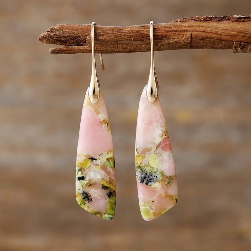 Geometrijski naušnici Boho stila s carski kamenjem za žene, Zima 2025