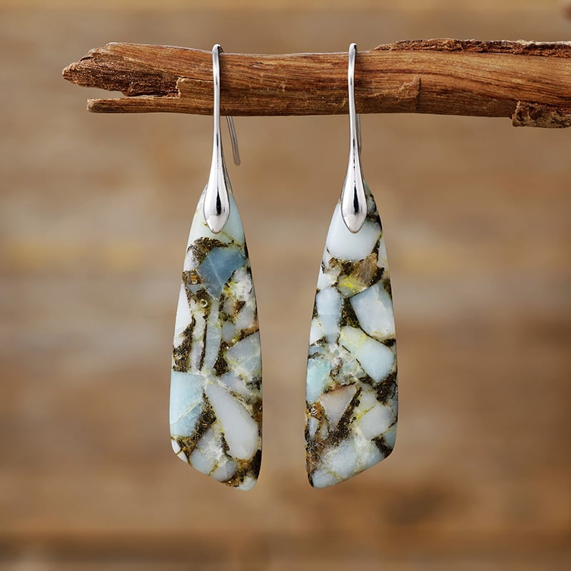 Geometrijski naušnici Boho stila s carski kamenjem za žene, Zima 2025