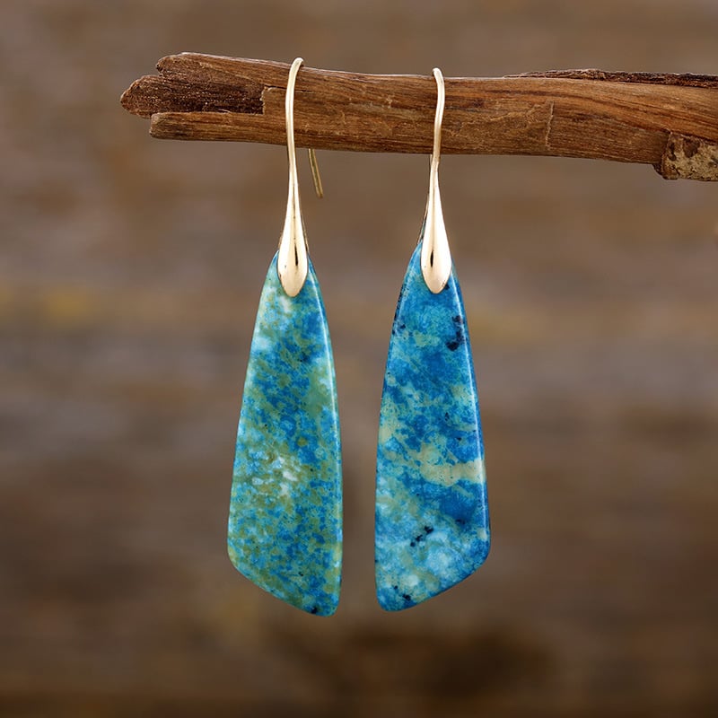 Geometrijski naušnici Boho stila s carski kamenjem za žene, Zima 2025