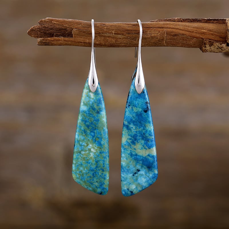 Geometrijski naušnici Boho stila s carski kamenjem za žene, Zima 2025