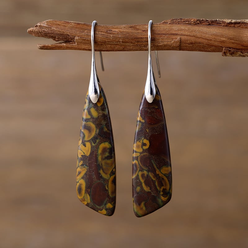 Geometrijski naušnici Boho stila s carski kamenjem za žene, Zima 2025