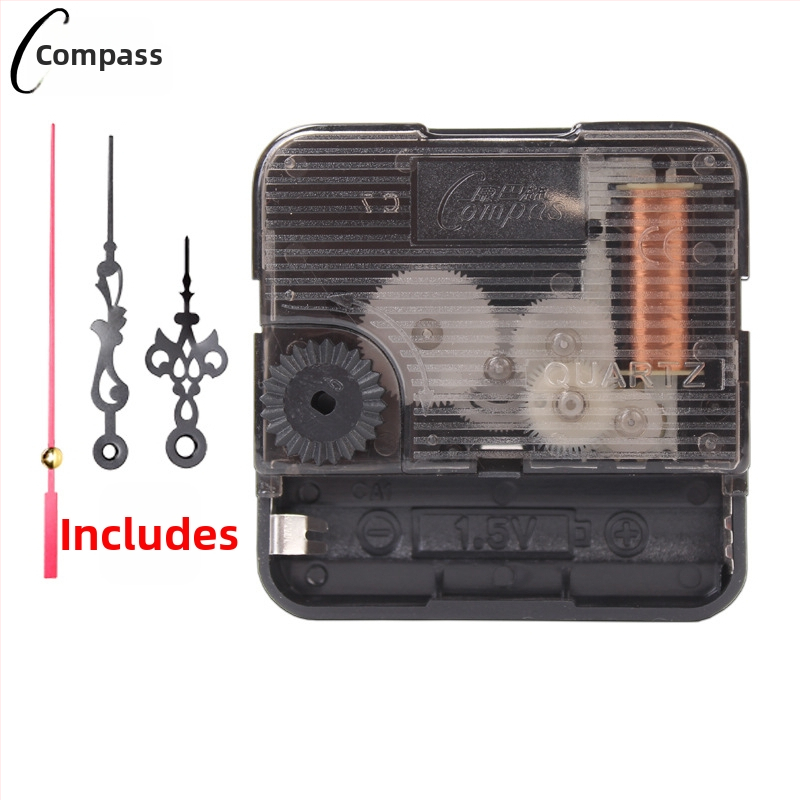 Kvarcový mechanizmus pre nástenné hodiny – tichý chod s plynulým pohybom sekund, plastové puzdro