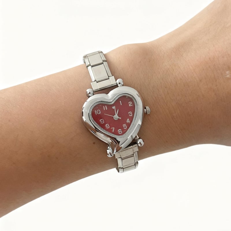 XYSP Női szabadidő kvarc karóra Pearl mozgással, rozsdamentes acél szíj, szív alakú számlap, fém tok, 10 m vízállóság