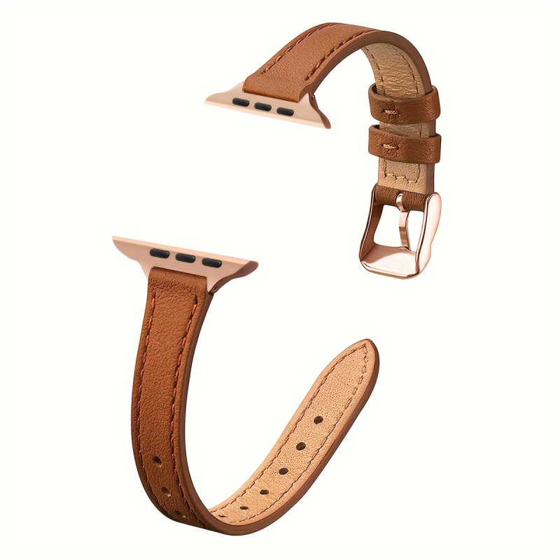 Curea Apple Watch - Piele naturală, Stil feminin fresh, proaspăt și dulce, Iarna 2023, Compatibil cu Apple Watch Seria 4–8