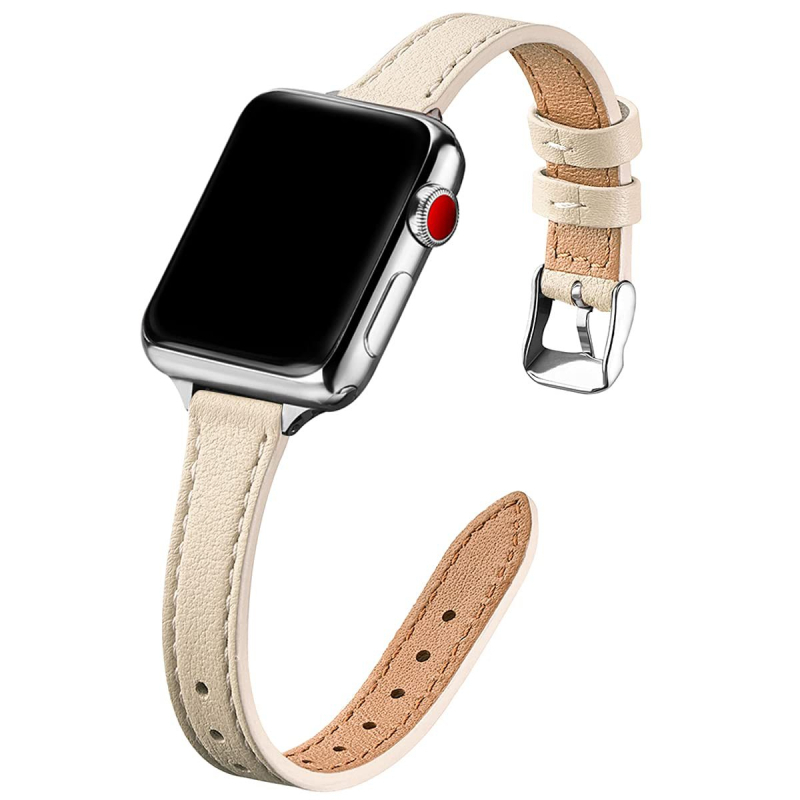 Curea Apple Watch - Piele naturală, Stil feminin fresh, proaspăt și dulce, Iarna 2023, Compatibil cu Apple Watch Seria 4–8