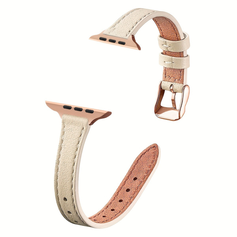 Curea Apple Watch - Piele naturală, Stil feminin fresh, proaspăt și dulce, Iarna 2023, Compatibil cu Apple Watch Seria 4–8