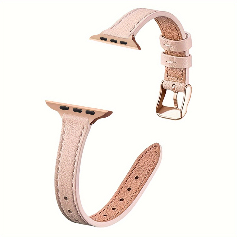 Curea Apple Watch - Piele naturală, Stil feminin fresh, proaspăt și dulce, Iarna 2023, Compatibil cu Apple Watch Seria 4–8