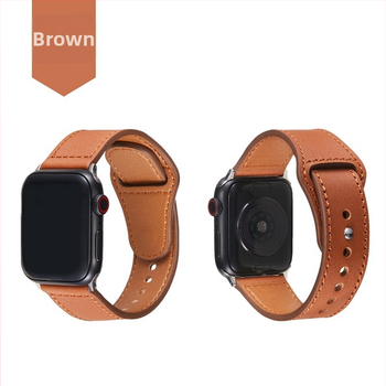 Ремък за Apple Watch Series 7 от естествена кожа, модел Crazy Horse, с заклепки