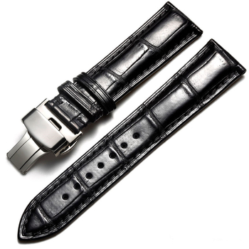 Brățară pentru ceas din piele naturală, textură pe o singură față de aligator, Shishifa, iarna 2023, stil business/elegant/lux