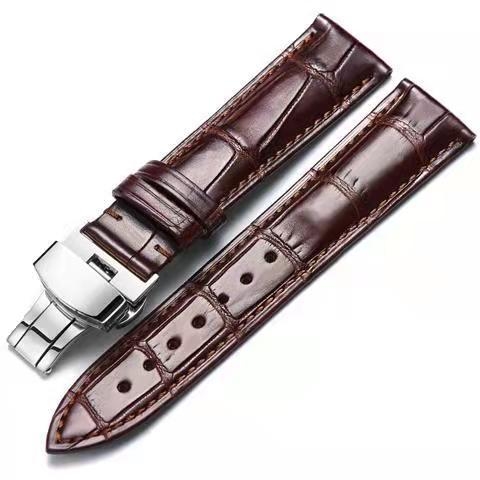 Brățară pentru ceas din piele naturală, textură pe o singură față de aligator, Shishifa, iarna 2023, stil business/elegant/lux