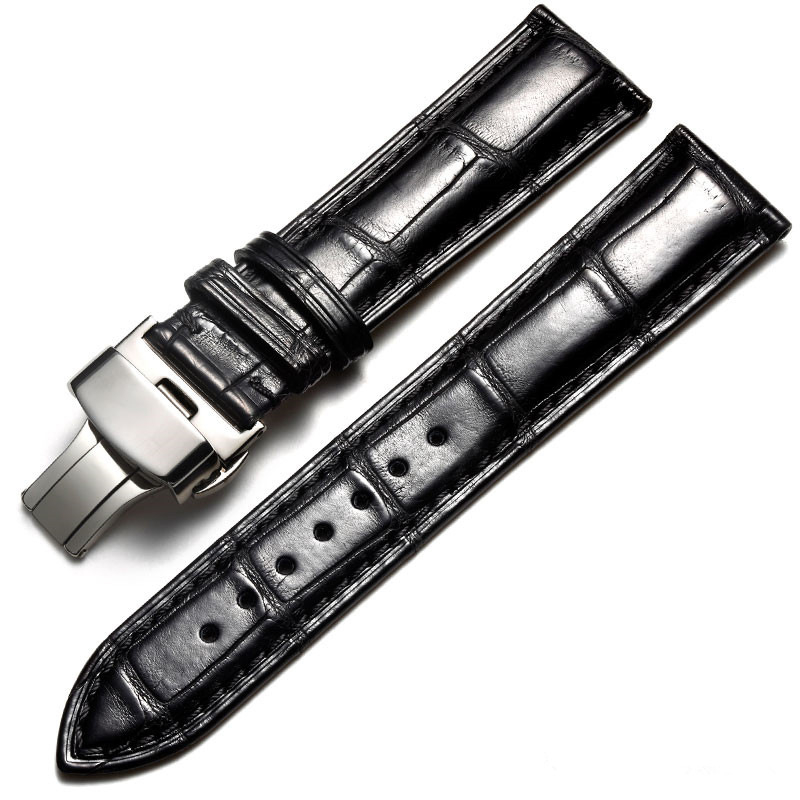 Brățară pentru ceas din piele naturală, textură pe o singură față de aligator, Shishifa, iarna 2023, stil business/elegant/lux