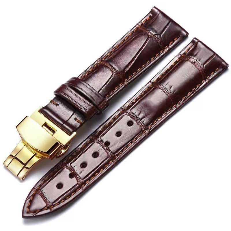 Brățară pentru ceas din piele naturală, textură pe o singură față de aligator, Shishifa, iarna 2023, stil business/elegant/lux