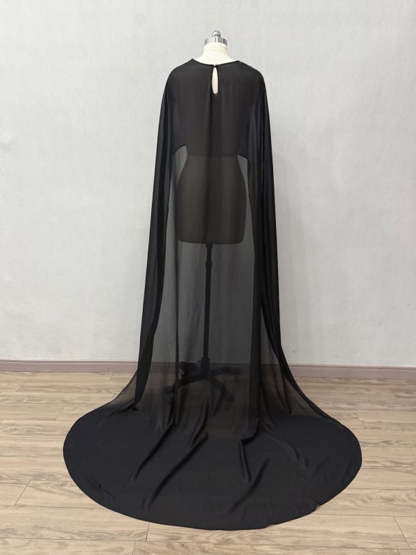 Șal din nylon cu glugă, pentru nuntă și banchet - monocrom, țesut