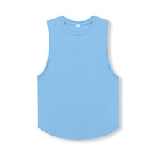 Vīriešu sporta tank top bez piedurknēm - brīvs piegriezums, Ice Ceramic Cotton 95%, raksts: vienkrāsains