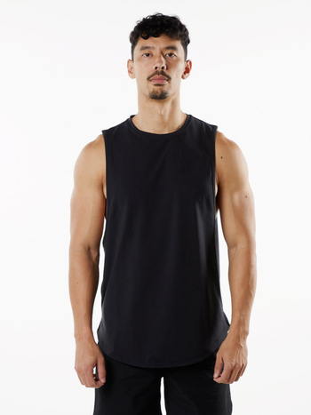 Vīriešu sporta tank top bez piedurknēm - brīvs piegriezums, Ice Ceramic Cotton 95%, raksts: vienkrāsains
