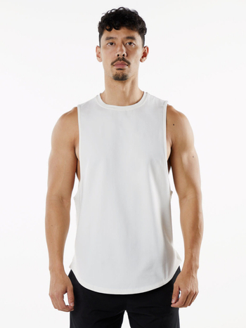 Vīriešu sporta tank top bez piedurknēm - brīvs piegriezums, Ice Ceramic Cotton 95%, raksts: vienkrāsains