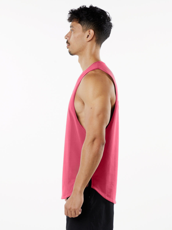 Vīriešu sporta tank top bez piedurknēm - brīvs piegriezums, Ice Ceramic Cotton 95%, raksts: vienkrāsains