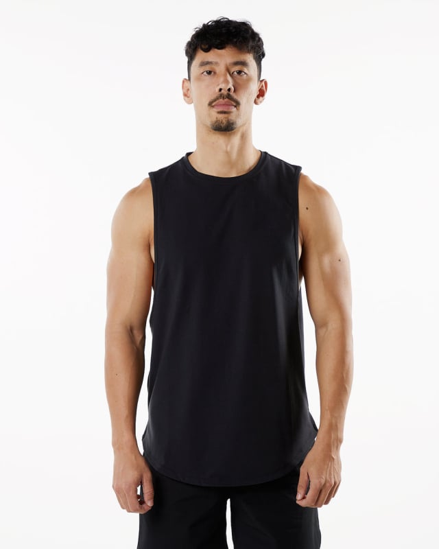 Vīriešu sporta tank top bez piedurknēm - brīvs piegriezums, Ice Ceramic Cotton 95%, raksts: vienkrāsains
