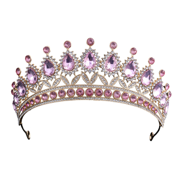 Nuotakos diademė, baroko karalienės stiliaus, cinko lydinys, elektroplatintas, krištolai