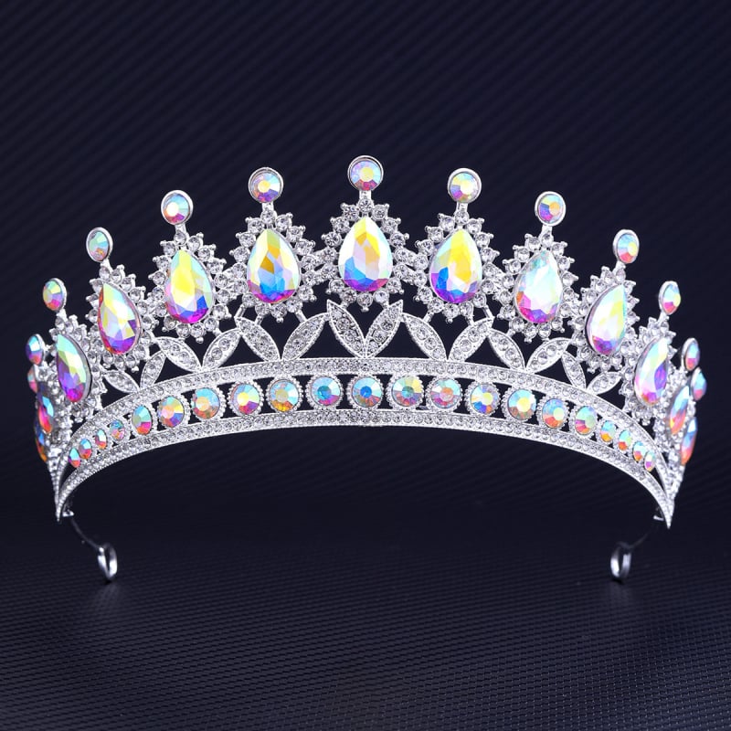 Nuotakos diademė, baroko karalienės stiliaus, cinko lydinys, elektroplatintas, krištolai