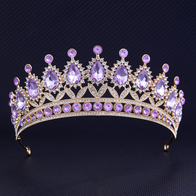 Nuotakos diademė, baroko karalienės stiliaus, cinko lydinys, elektroplatintas, krištolai