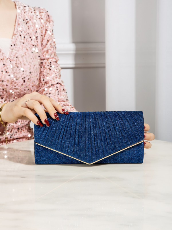 Vakara klutch somiņa - poliesters, iekšējā odere poliesters, aploksnes stila forma, laminēta iekšējā atslēga ar rāvējslēdzēju, horizontāls kvadrāta formu