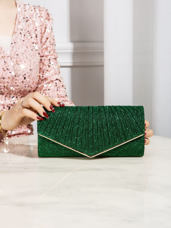 Vakara klutch somiņa - poliesters, iekšējā odere poliesters, aploksnes stila forma, laminēta iekšējā atslēga ar rāvējslēdzēju, horizontāls kvadrāta formu