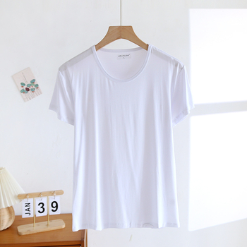 Modal materjalist lühikeste käistega meeste T-särk, vaba lõige, V-kaelus, suvi, kiire kuivatamine