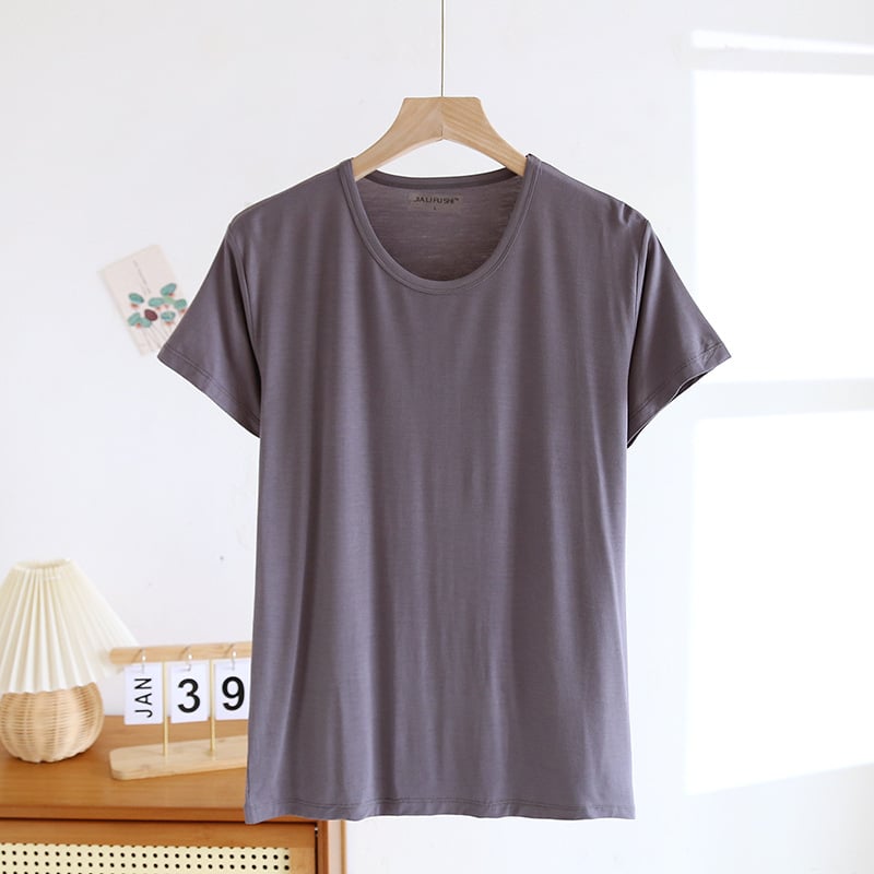 Modal materjalist lühikeste käistega meeste T-särk, vaba lõige, V-kaelus, suvi, kiire kuivatamine