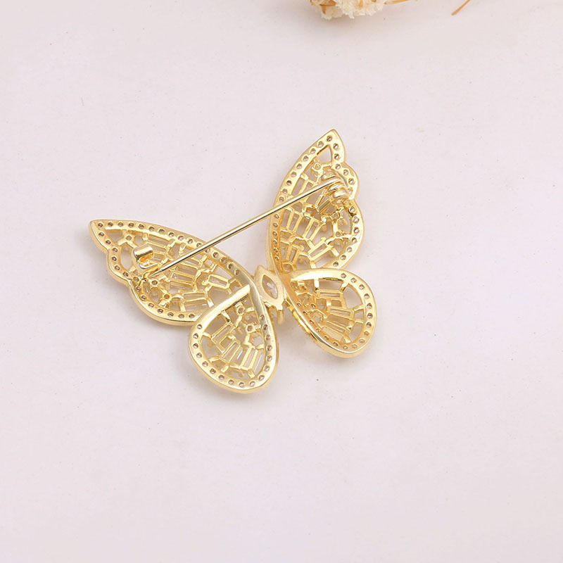 Brošnja leptir od legure s cirkonom i imitacijskim biserom, ugradnja, elegantan dizajn, proljeće 2025 izdanje