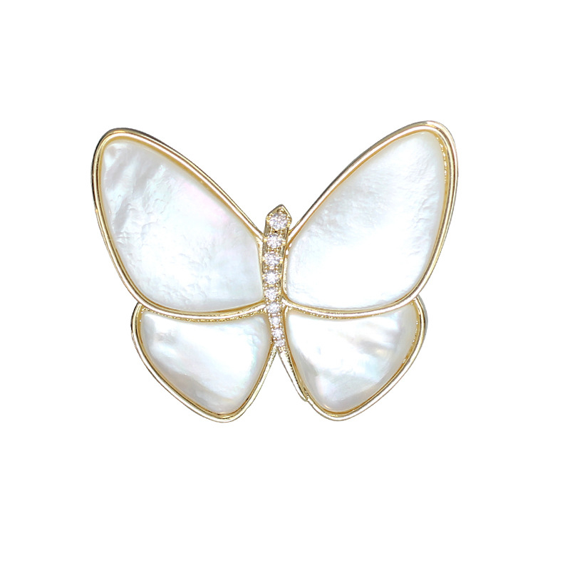 Brošnja leptir od legure s cirkonom i imitacijskim biserom, ugradnja, elegantan dizajn, proljeće 2025 izdanje