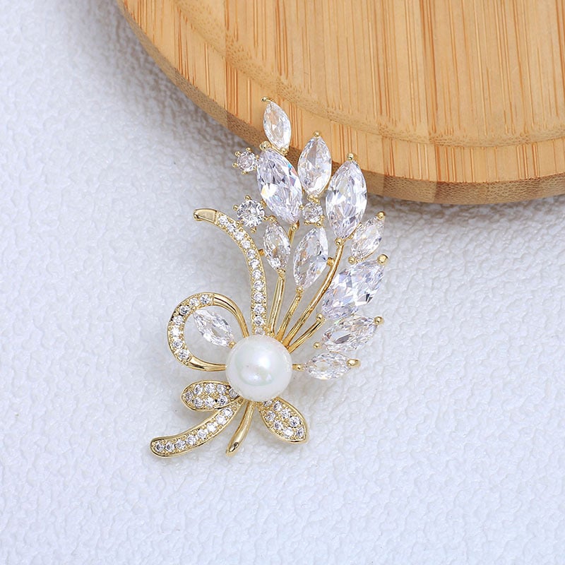 Brošnja leptir od legure s cirkonom i imitacijskim biserom, ugradnja, elegantan dizajn, proljeće 2025 izdanje