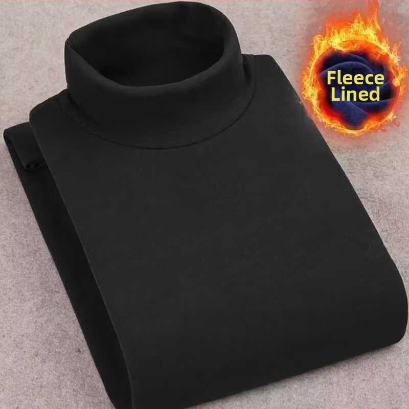 Meeste pikkade varrukatega T‑särk, lihtne stiil; Kaelus: kõrge kaelus; Varrukad: pikad; Vooder: fleece; Materjal: atsetaatkiud (Hooaeg: Talv)