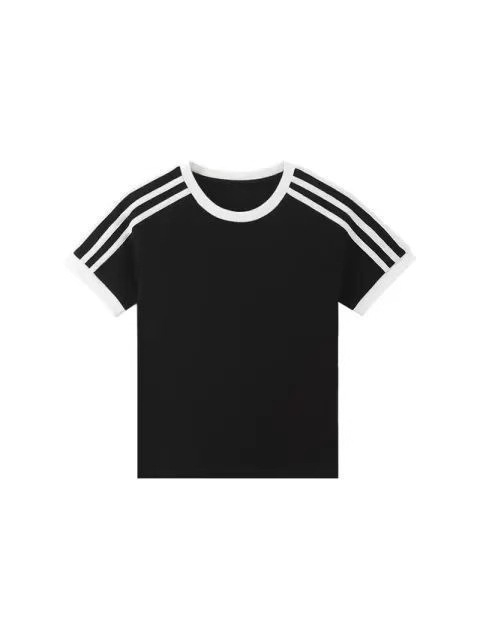Pamukasta majica s kratkim rukavima, okrugli izrez, jednostavan uzorak, labav kroj, ljetni top