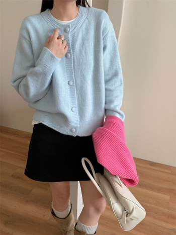 Kardigans, meitenīgs stils, adīts, akrila šķiedra 30–50%, rudens 2025