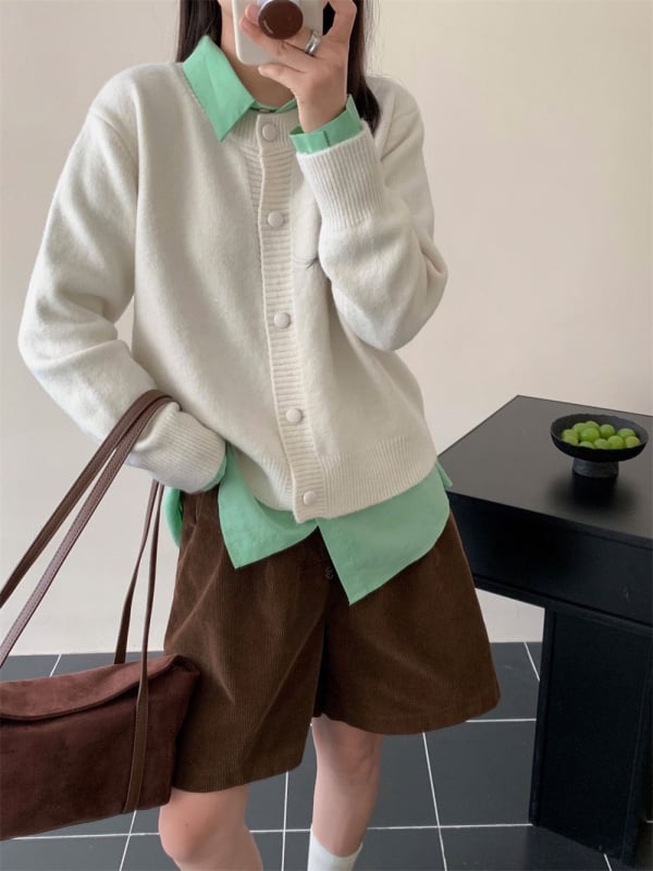 Kardigans, meitenīgs stils, adīts, akrila šķiedra 30–50%, rudens 2025