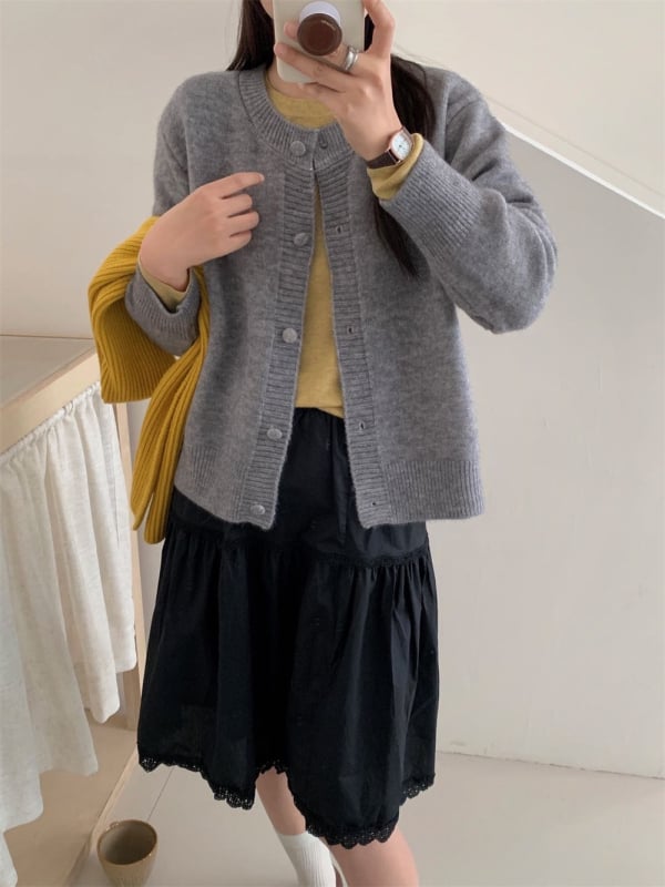 Kardigans, meitenīgs stils, adīts, akrila šķiedra 30–50%, rudens 2025