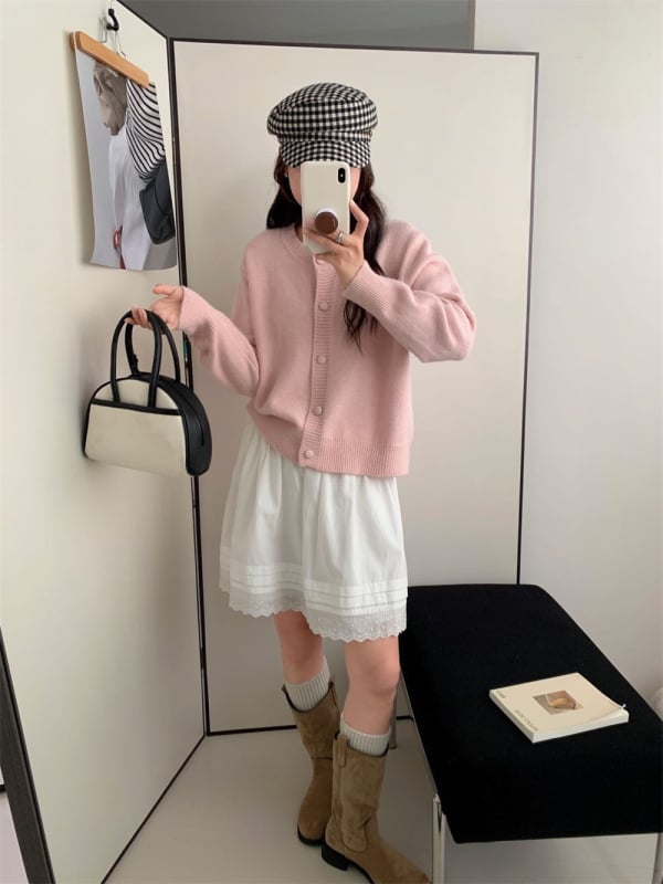 Kardigans, meitenīgs stils, adīts, akrila šķiedra 30–50%, rudens 2025