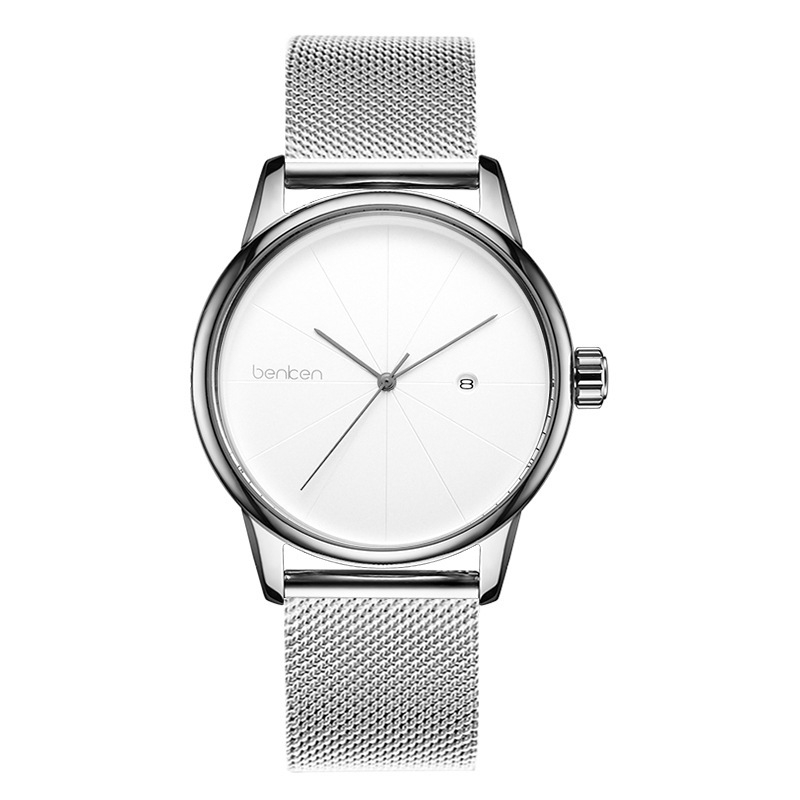 Automatski mehanički muški sat – Pearl mehanizam, kalendar, vodootpornost 30 m, kućište od nehrđajućeg čelika, narukvica od nehrđajućeg čelika