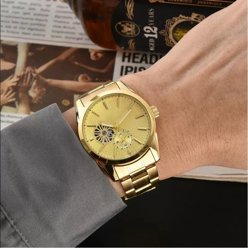 Muški mehanički sat s kaišem od nehrđajućeg čelika, mineralno staklo, prozirni stražnji poklopac, vodootpornost 10 m