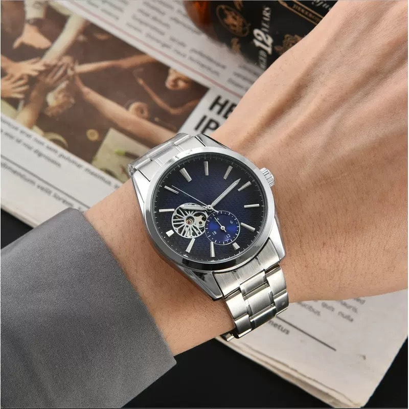 Muški mehanički sat s kaišem od nehrđajućeg čelika, mineralno staklo, prozirni stražnji poklopac, vodootpornost 10 m