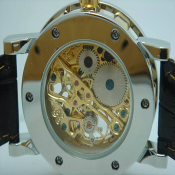 Muški mehanički sat s automatskim mehanizmom, luminozni brojčanik, PU remen, metalno kućište, vodootporan